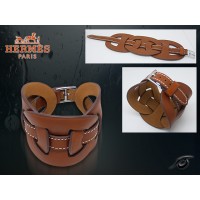 Hermes Fetiche Leather Brown Bracelet